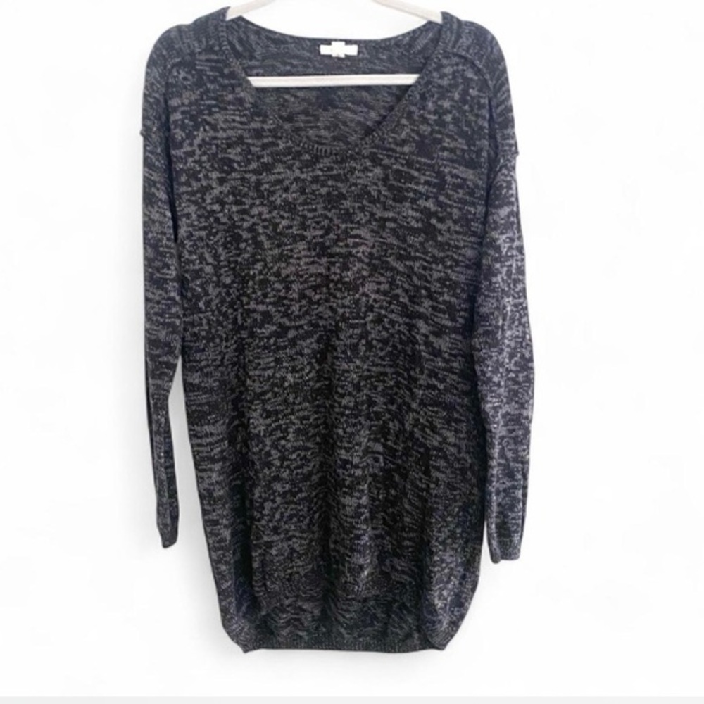 CASLON BLACK GRAY LONG SLEEVE PULLOVER SWEATER SIZE SMALL